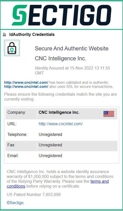 Screenshot of Sectigo website showing that cyberrecoveryagencies.com is a secure and authentic domain